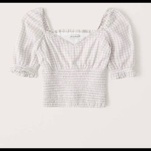 Abercrombie gingham puff sleeve top.